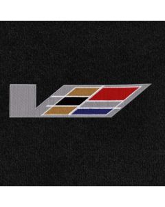 Lloyd Mats ® - Velourtex Ebony 4PC Floor Mats For Cadillac STS-V with V Series Flag Applique