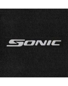 Lloyd Mats ® - Velourtex Ebony Front Floor Mats For Chevrolet Sonic with Silver on Black Sonic Applique