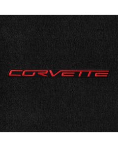 Lloyd Mats ® - Velourtex Ebony Front Floor Mats For Corvette C6 with Red Corvette Lettering