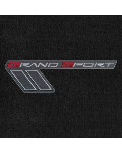 Lloyd Mats ® - Velourtex Ebony Front Floor Mats For Corvette Grand Sport with Red and Silver Grand Sport Logo