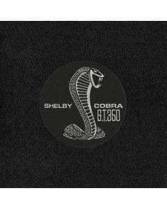 Lloyd Mats ® - Velourtex Ebony Front Floor Mats For Mustang Shelby with Shelby Cobra GT350 Circular Logo