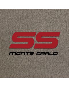 Lloyd Mats ® - Velourtex Grey Front Floor Mats For Chevrolet Monte Carlo SS with Red and Black SS Monte Carlo Embroidery