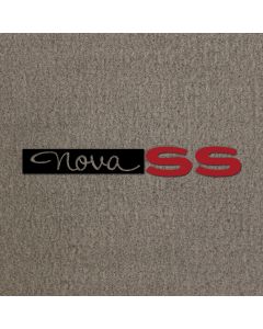Lloyd Mats ® - Velourtex Grey Front Floor Mats For Chevy II Nova SS with Black and Red Nova SS Embroidery
