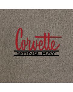 Lloyd Mats Velourtex Grey Front Floor Mats For Corvette, Logo
