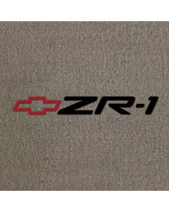 Lloyd Mats Velourtex Grey Front Floor Mats For Corvette, Logo
