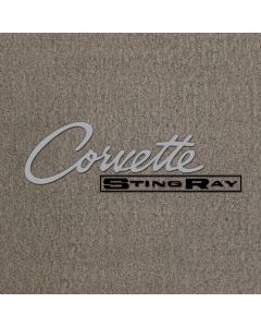 Lloyd Mats Velourtex Grey Front Floor Mats For Corvette, Logo