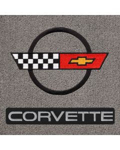 Lloyd Mats Velourtex Grey Small Deck Mat For Corvette Coupe, Logo