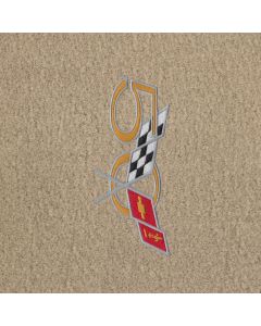 Lloyd Mats Velourtex Light Shale Front Floor Mats For Corvette 50th Anniversary, Logo