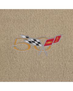Lloyd Mats Velourtex Light Shale Standard Deck Mat For Corvette Convertible, Logo
