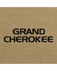 Lloyd Mats ® - Velourtex Tan Front Floor Mats For Grand Cherokee with Black Grand Cherokee Embroidery