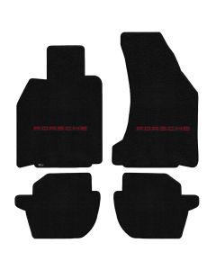 Lloyd ® - Ultimat™ Black Custom 4PC Floor Mats With Red Porsche Lettering Logo (600228)