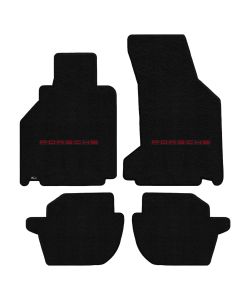 Lloyd ® - Ultimat™ Black Custom 4PC Floor Mats With Red Porsche Lettering Logo (600235)