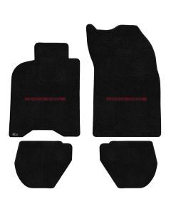 Lloyd ® - Ultimat™ Black Custom 4PC Floor Mats With Red Porsche Lettering Logo (600246)