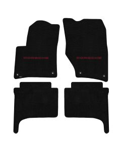 Lloyd ® - Ultimat™ Black Custom 4PC Floor Mats With Red Porsche Lettering Logo (600274)