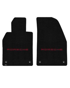 Lloyd ® - Ultimat™ Black Custom Front Floor Mats With Red Porsche Lettering Logo (600220)