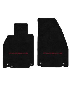 Lloyd ® - Ultimat™ Black Custom Front Floor Mats With Red Porsche Lettering Logo (600224)