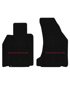 Lloyd ® - Ultimat™ Black Custom Front Floor Mats With Red Porsche Lettering Logo (600227)