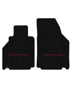 Lloyd ® - Ultimat™ Black Custom Front Floor Mats With Red Porsche Lettering Logo (600236)