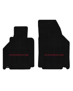 Lloyd ® - Ultimat™ Black Custom Front Floor Mats With Red Porsche Lettering Logo (600238)