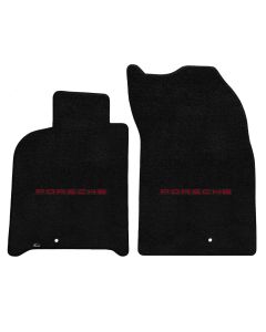 Lloyd ® - Ultimat™ Black Custom Front Floor Mats With Red Porsche Lettering Logo (600241)
