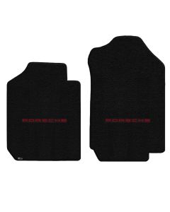 Lloyd ® - Ultimat™ Black Custom Front Floor Mats With Red Porsche Lettering Logo (600248)