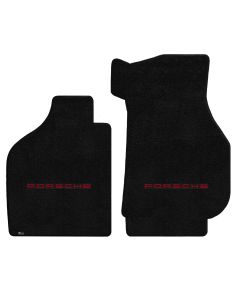 Lloyd ® - Ultimat™ Black Custom Front Floor Mats With Red Porsche Lettering Logo (600250)