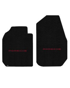Lloyd ® - Ultimat™ Black Custom Front Floor Mats With Red Porsche Lettering Logo (600254)