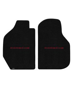 Lloyd ® - Ultimat™ Black Custom Front Floor Mats With Red Porsche Lettering Logo (600256)