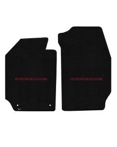 Lloyd ® - Ultimat™ Black Custom Front Floor Mats With Red Porsche Lettering Logo (600258)