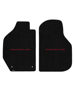 Lloyd ® - Ultimat™ Black Custom Front Floor Mats With Red Porsche Lettering Logo (600260)