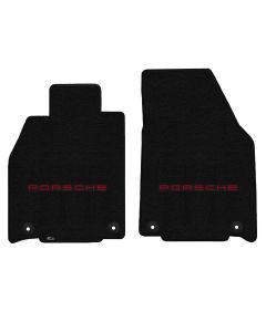 Lloyd ® - Ultimat™ Black Custom Front Floor Mats With Red Porsche Lettering Logo (600262)