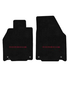 Lloyd ® - Ultimat™ Black Custom Front Floor Mats With Red Porsche Lettering Logo (600263)