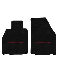 Lloyd ® - Ultimat™ Black Custom Front Floor Mats With Red Porsche Lettering Logo (600264)
