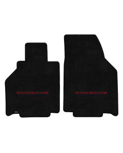 Lloyd ® - Ultimat™ Black Custom Front Floor Mats With Red Porsche Lettering Logo (600265)