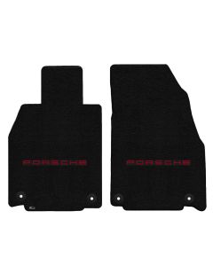 Lloyd ® - Ultimat™ Black Custom Front Floor Mats With Red Porsche Lettering Logo (600267)