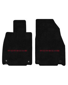 Lloyd ® - Ultimat™ Black Custom Front Floor Mats With Red Porsche Lettering Logo (600268)