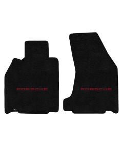 Lloyd ® - Ultimat™ Black Custom Front Floor Mats With Red Porsche Lettering Logo (600269)