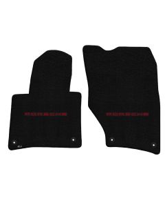 Lloyd ® - Ultimat™ Black Custom Front Floor Mats With Red Porsche Lettering Logo (600271)