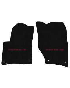 Lloyd ® - Ultimat™ Black Custom Front Floor Mats With Red Porsche Lettering Logo (600273)