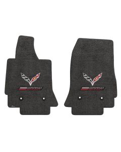 Lloyd ® - Ultimat™ Dark Grey Custom Front Floor Mats With C7 Flags & Grand Sport Logo (600305)