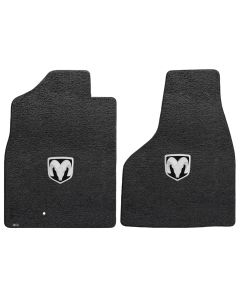 Lloyd ® - Ultimat™ Dark Slate Custom Front Floor Mats With Silver RAM Logo (600055)