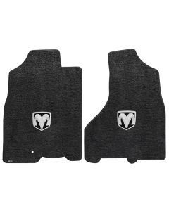 Lloyd ® - Ultimat™ Dark Slate Custom Front Floor Mats With Silver RAM Logo (600056)