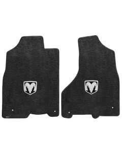 Lloyd ® - Ultimat™ Dark Slate Custom Front Floor Mats With Silver RAM Logo (600060)