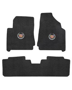 Lloyd ® - Ultimat™ Ebony Custom 3PC Floor Mats With Silver Cadillac Logo (600089)