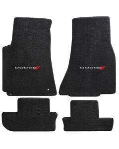 Lloyd ® - Ultimat™ Ebony Custom 4PC Floor Mats With Dodge Logo (600025)