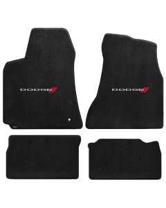 Lloyd ® - Ultimat™ Ebony Custom 4PC Floor Mats With Dodge Logo (600032)