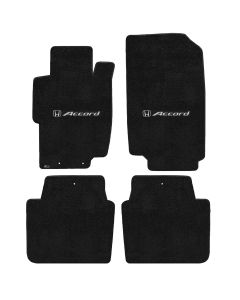 Lloyd ® - Ultimat™ Ebony Custom 4PC Floor Mats With Silver Accord & H Logo (600194)