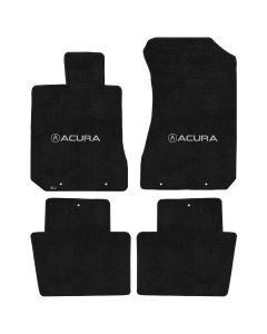 Lloyd ® - Ultimat™ Ebony Custom 4PC Floor Mats With Silver Acura & A Logo (600211)
