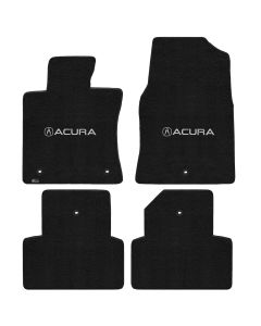 Lloyd ® - Ultimat™ Ebony Custom 4PC Floor Mats With Silver Acura & A Logo (600214)