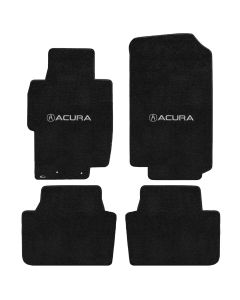 Lloyd ® - Ultimat™ Ebony Custom 4PC Floor Mats With Silver Acura & A Logo (600219)